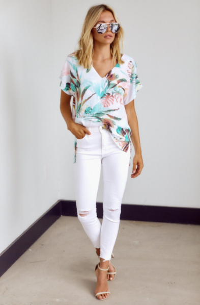 Lucille Palm Print Top - fab'rik