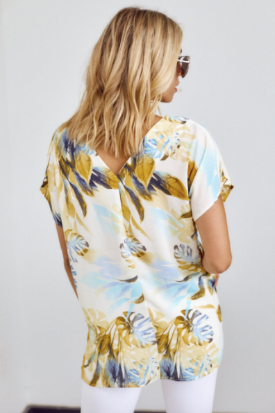 Lucille Palm Print Top - fab'rik