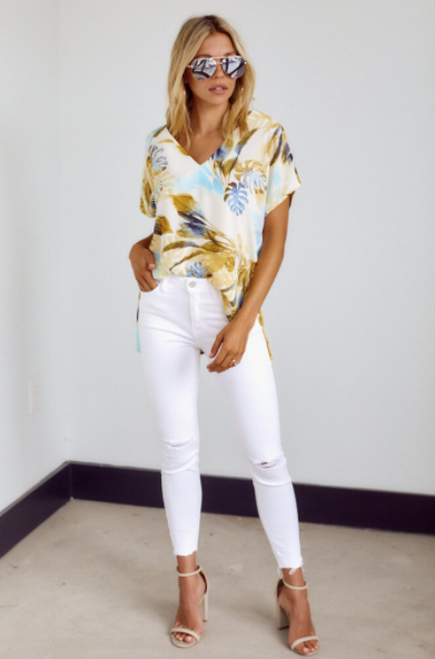 Lucille Palm Print Top - fab'rik