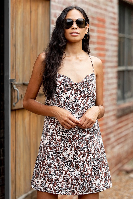 SALE - Lockett Printed Slip Dress - fab'rik