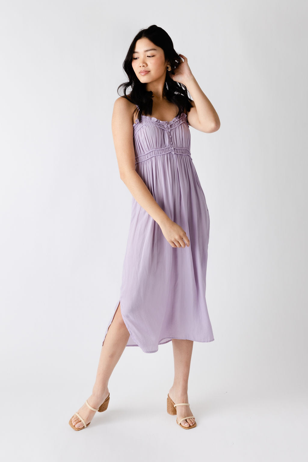 Lucie Gathered Bodice Slip Dress - fab'rik