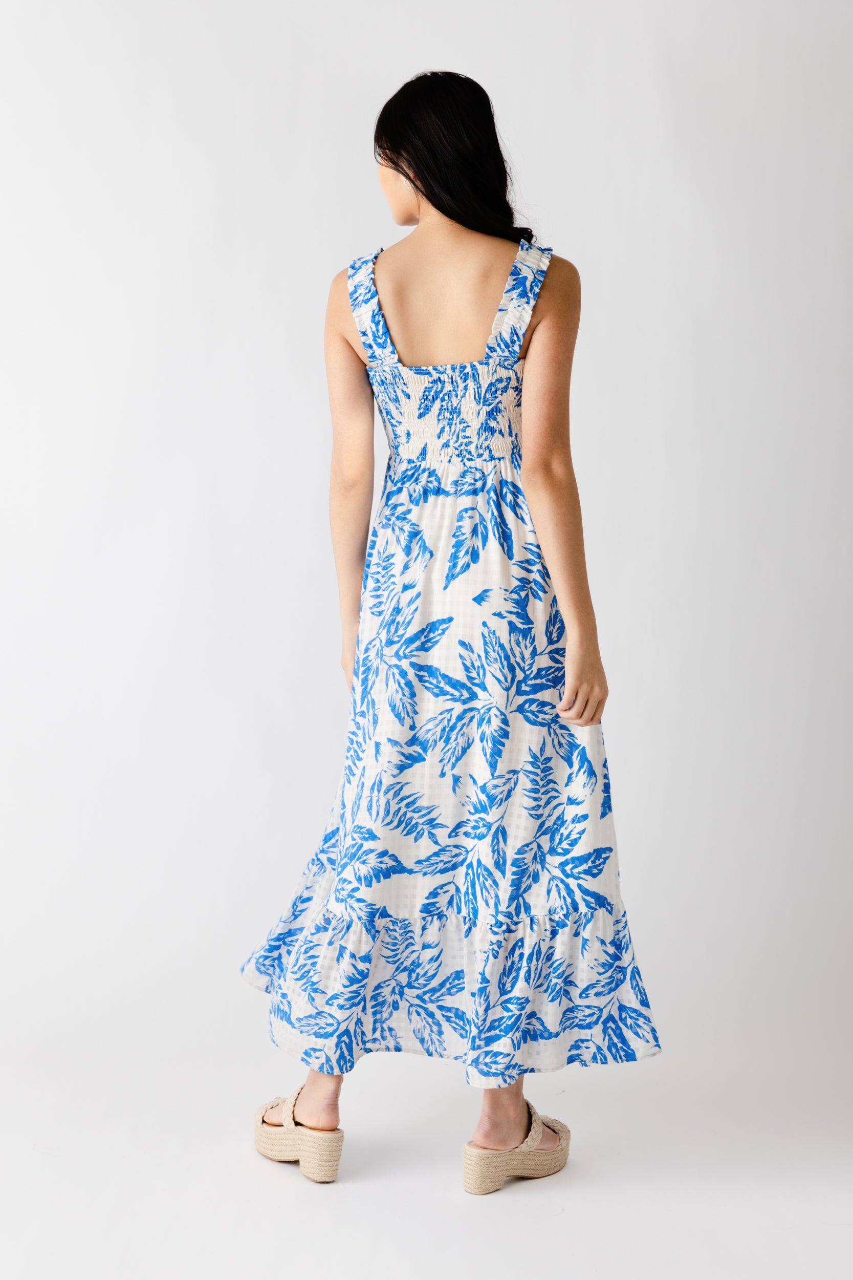 Brooks Textured Leaf Maxi Dress - fab'rik