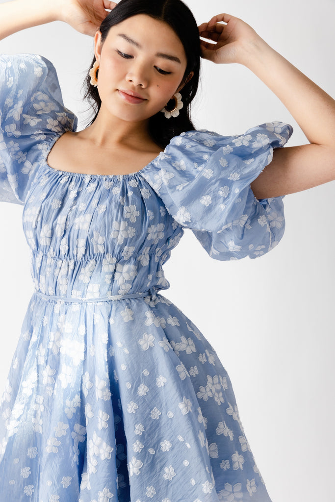 Tatum Bubble Sleeve Floral Mini Dress - fab'rik