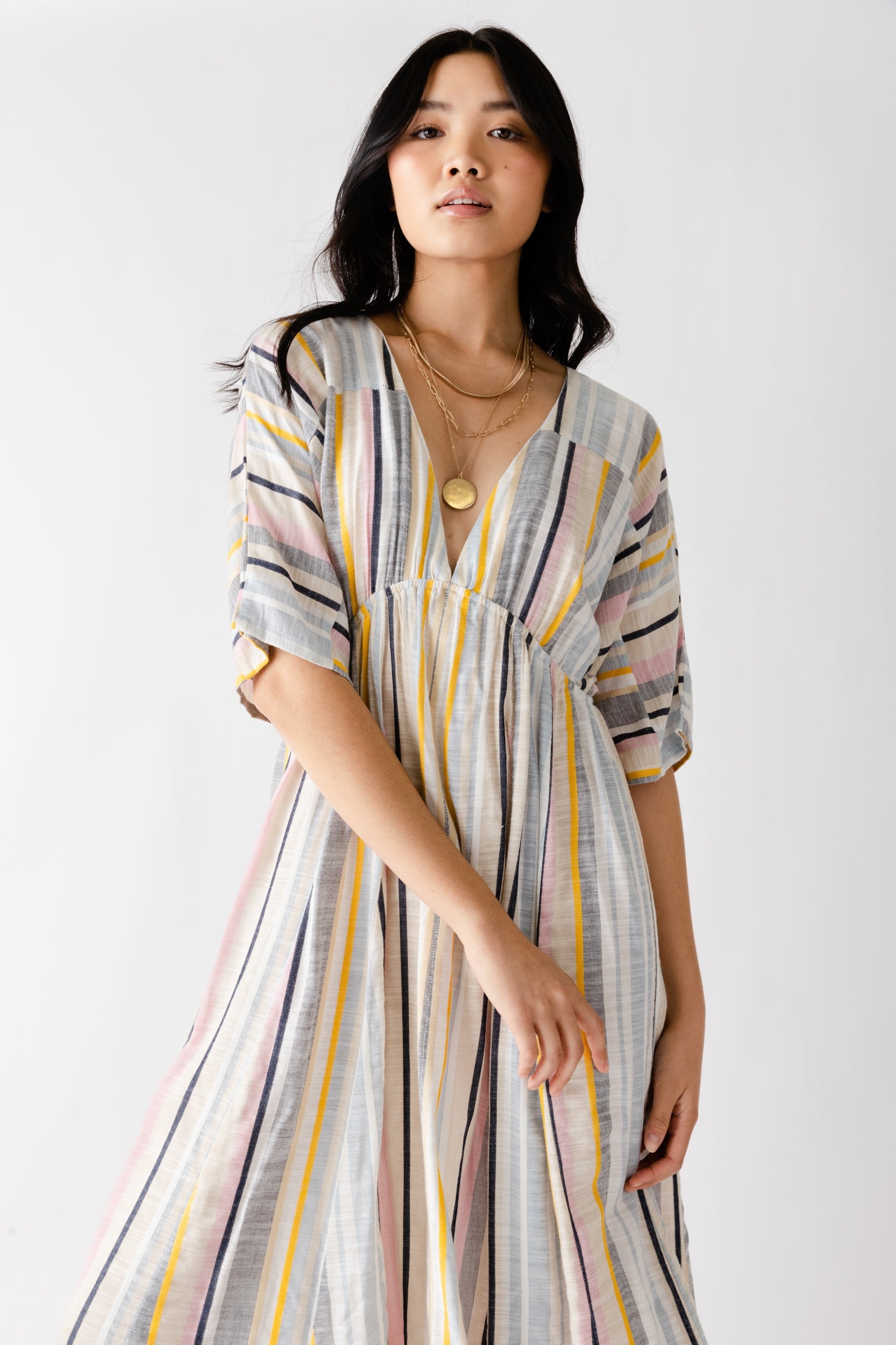 Lizzie Multi Striped Maxi Dress - fab'rik