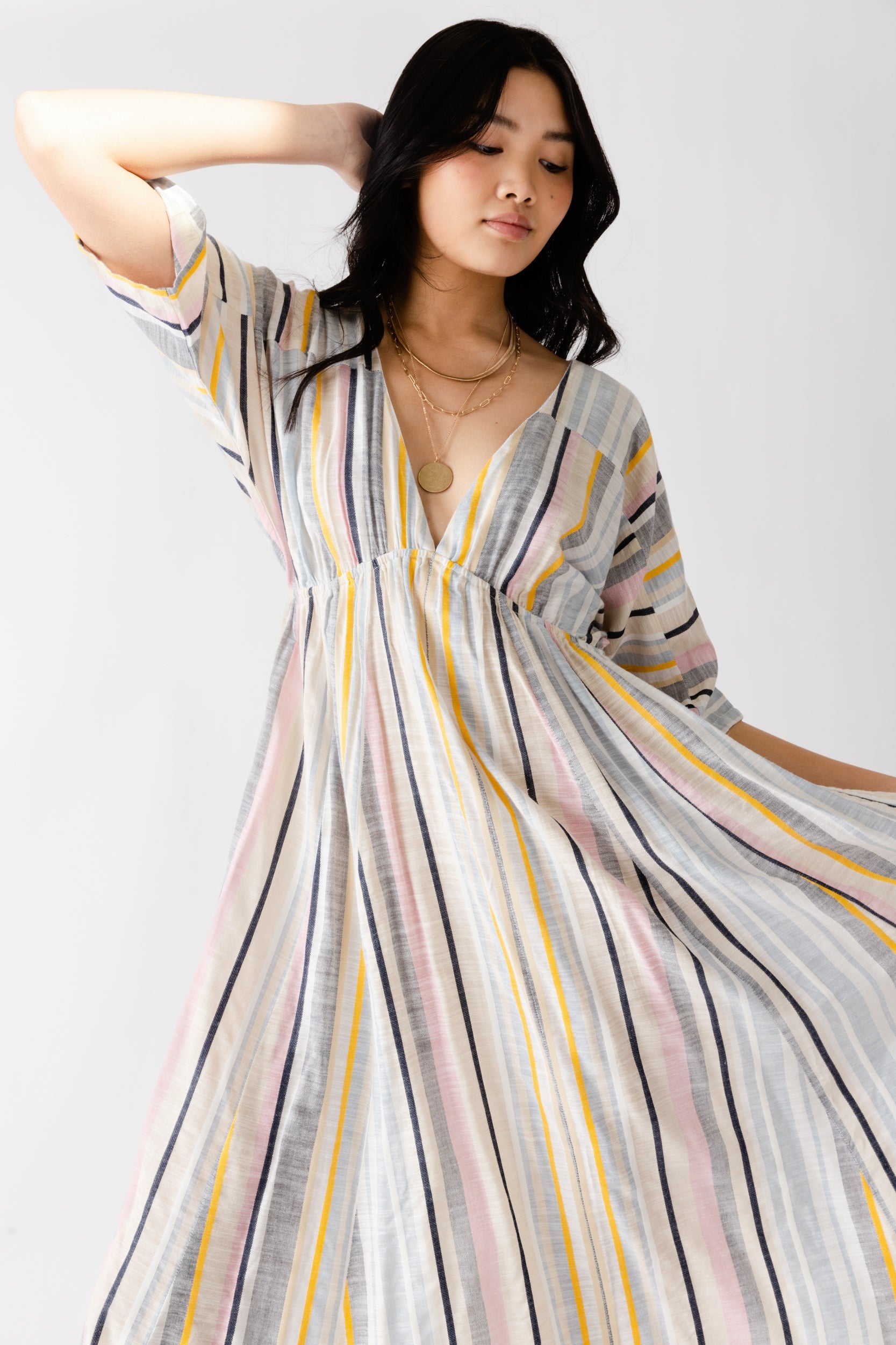 Lizzie Multi Striped Maxi Dress - fab'rik