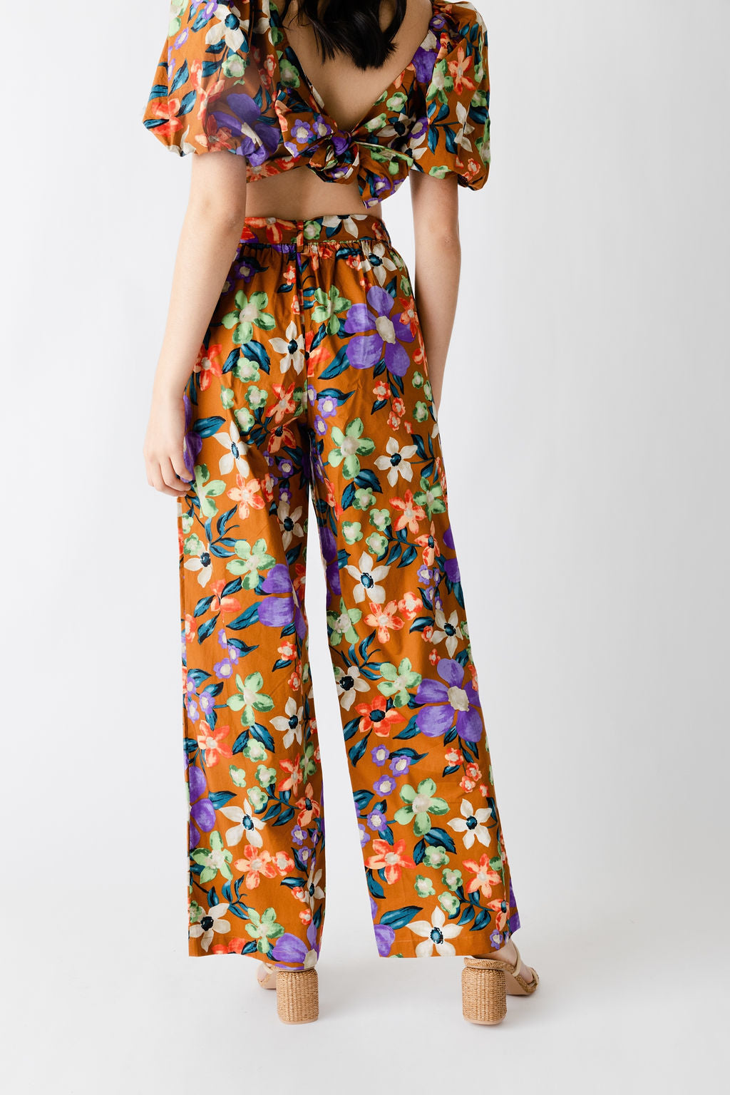 Blakely Floral Pull On Flare Pants - fab'rik