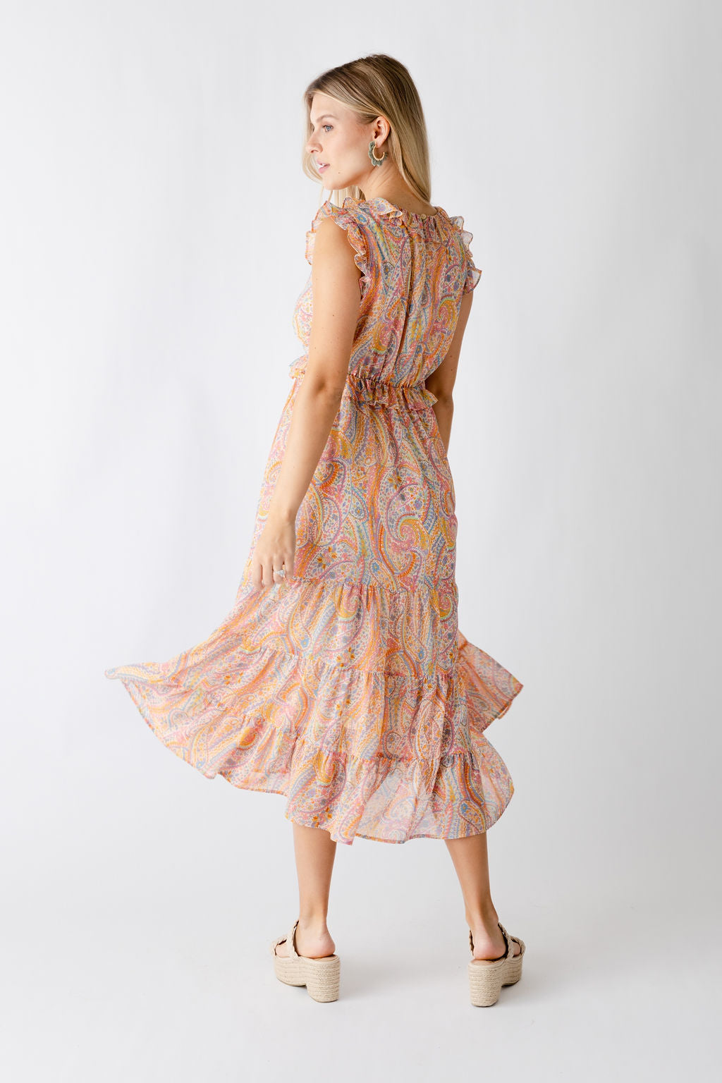 STELLA RUFFLE MIDI DRESS - fab'rik