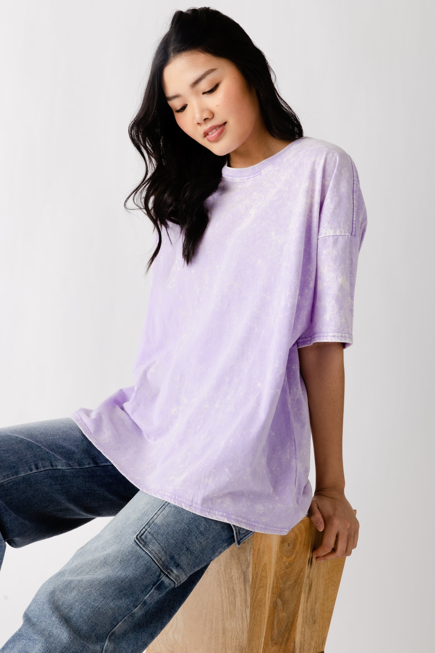 Vivian Oversized Acid Washed Tee - fab'rik