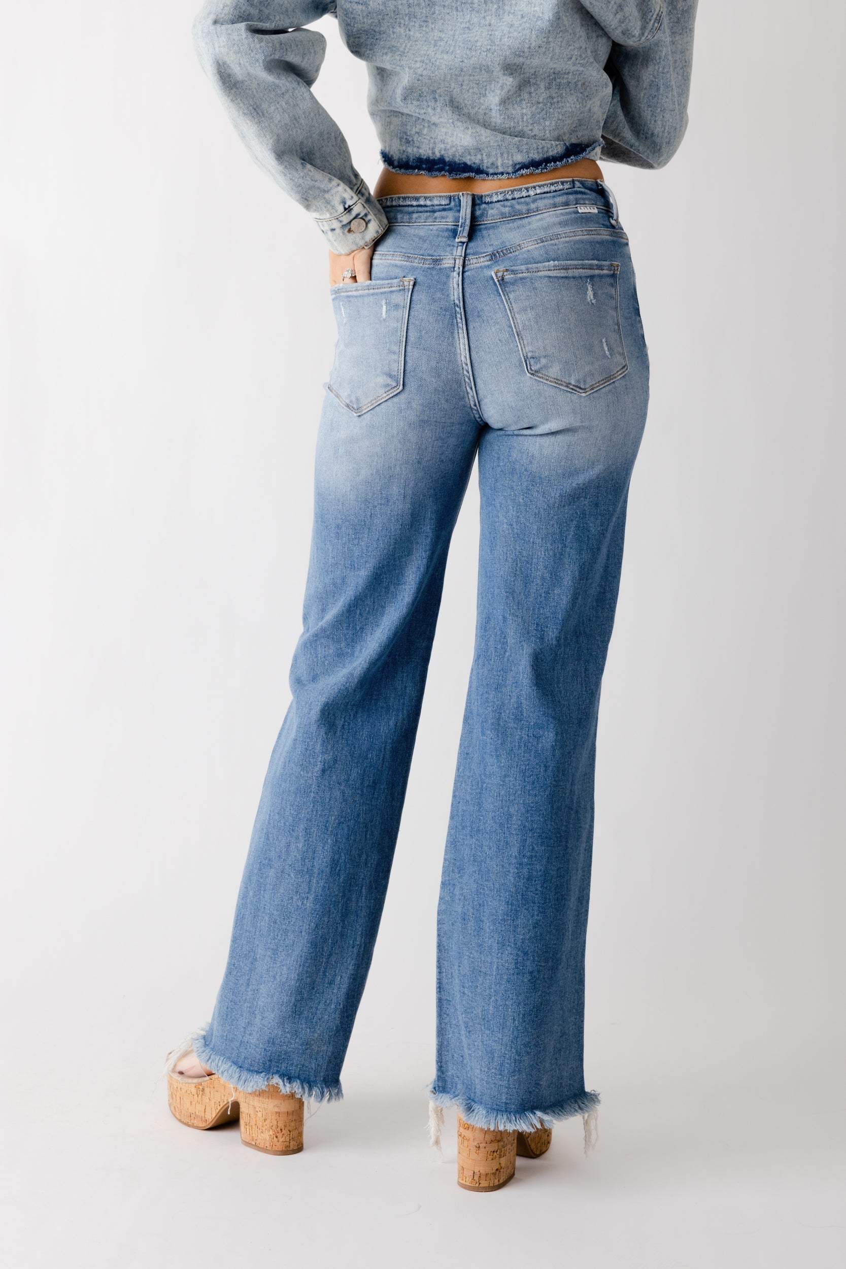 Betty Button Fly Raw Hem Jean - fab'rik