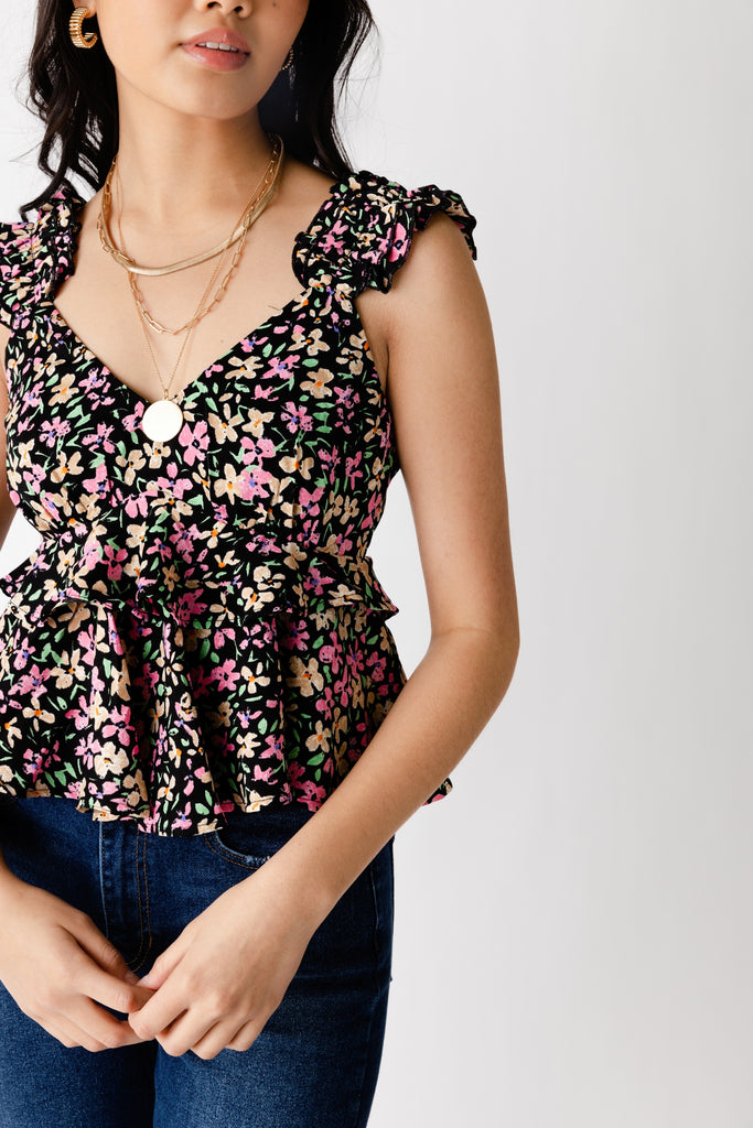 Everly Floral Tiered Top - fab'rik