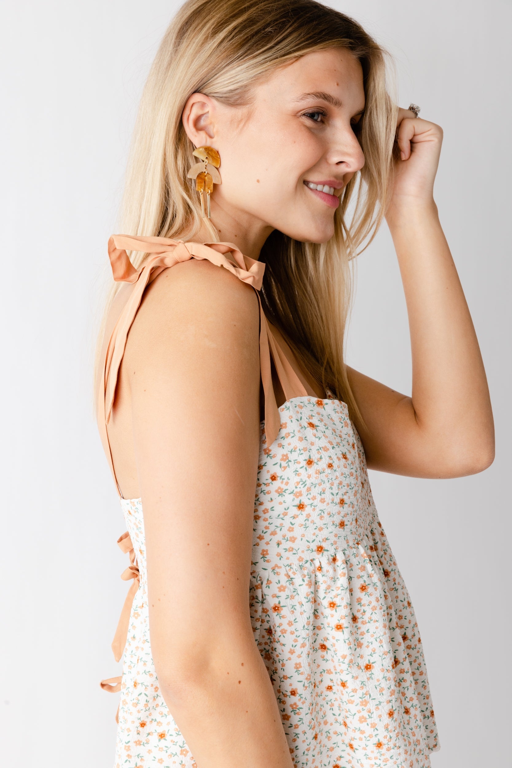 Gwen Tie Strap Floral Top - fab'rik