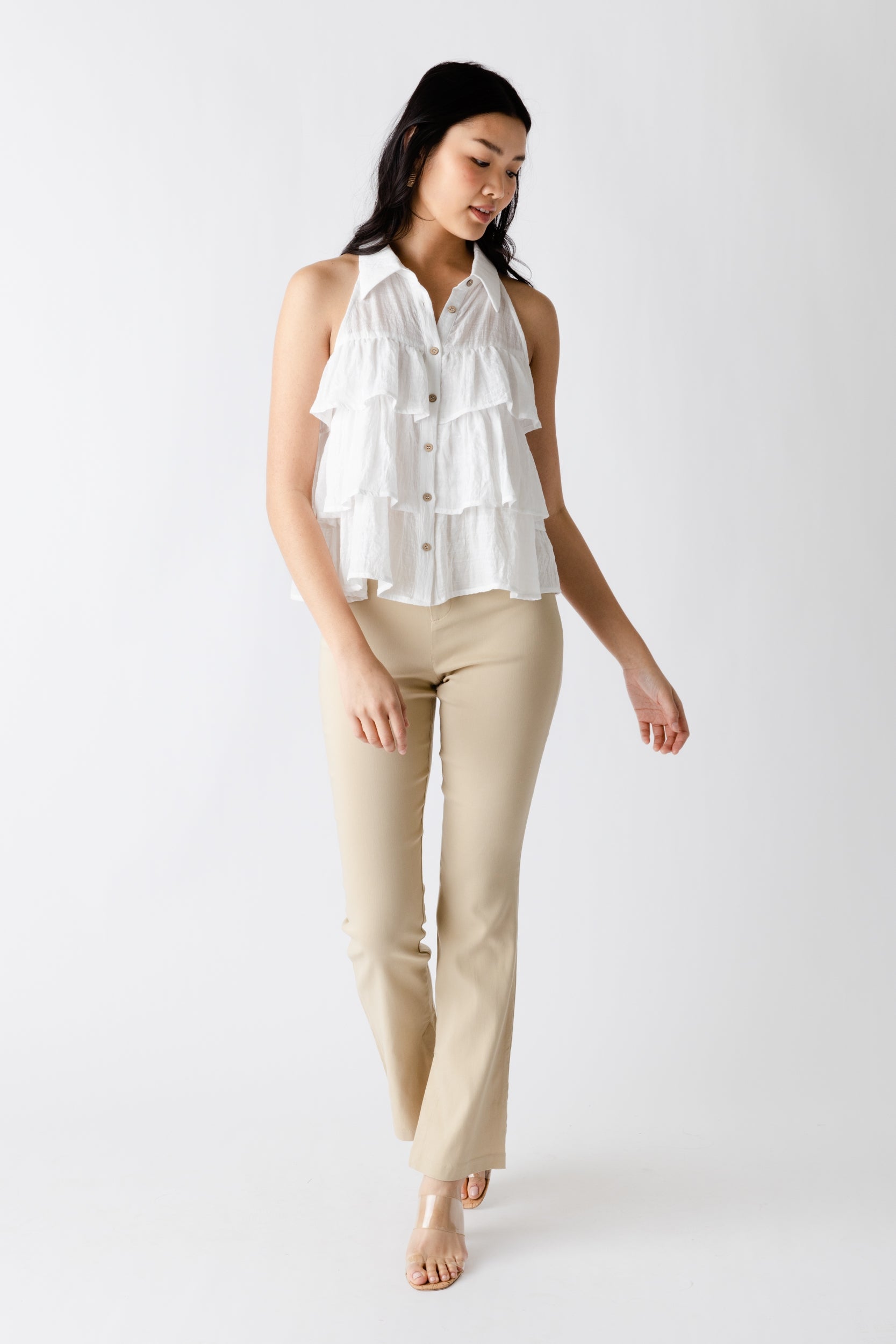 Zara Tiered Button Front Blouse - fab'rik
