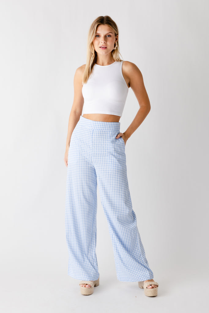Lana Gingham Wide Leg Pant - fab'rik