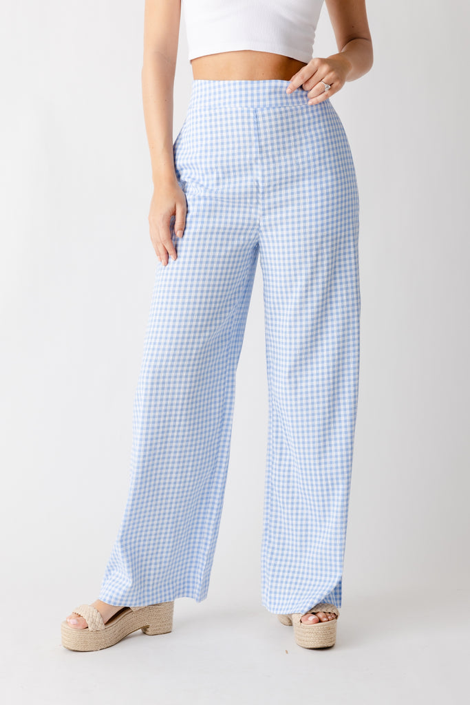Lana Gingham Wide Leg Pant - fab'rik