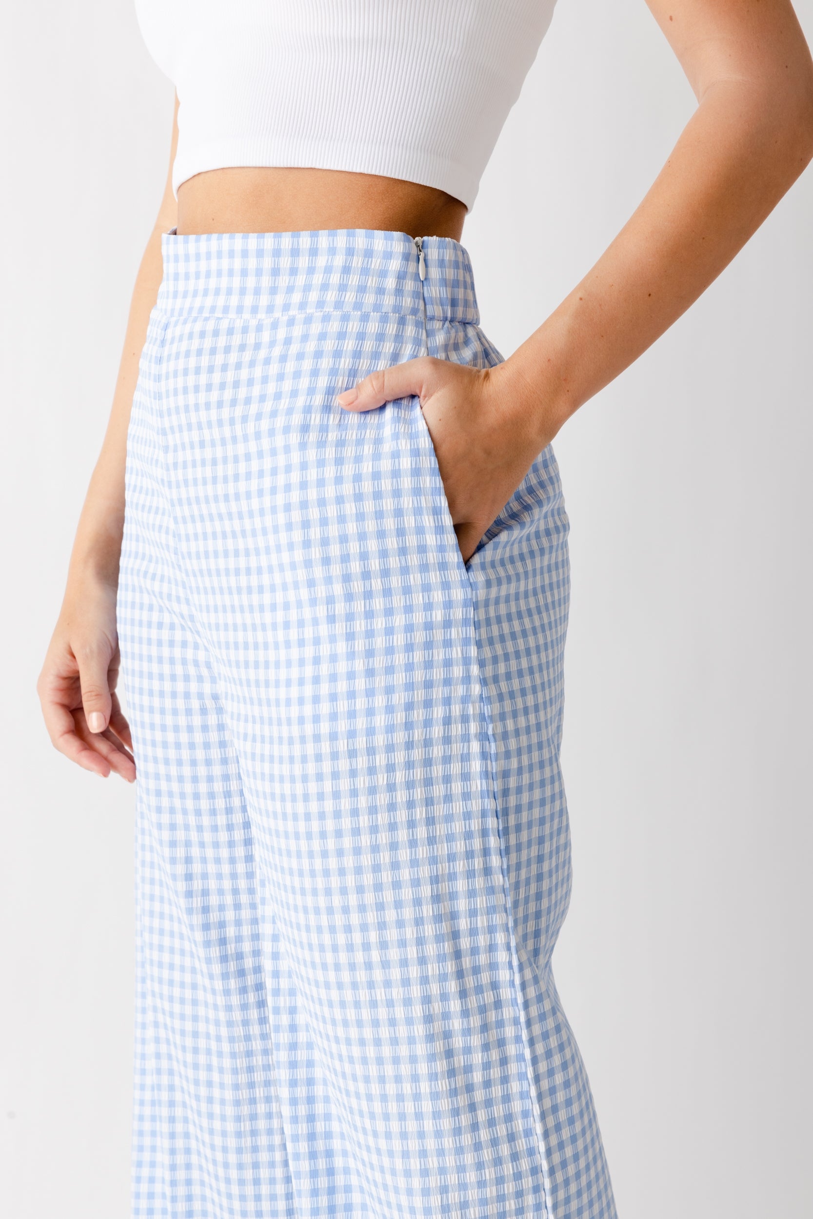 Lana Gingham Wide Leg Pant - fab'rik
