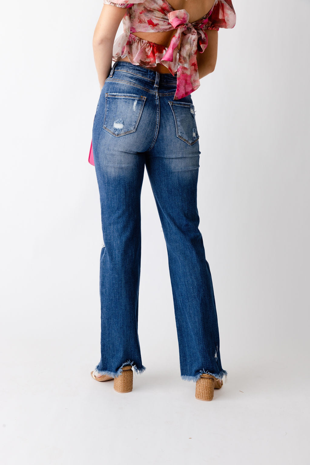 Nova High Rise Crop Flare Raw Hem Jeans - fab'rik