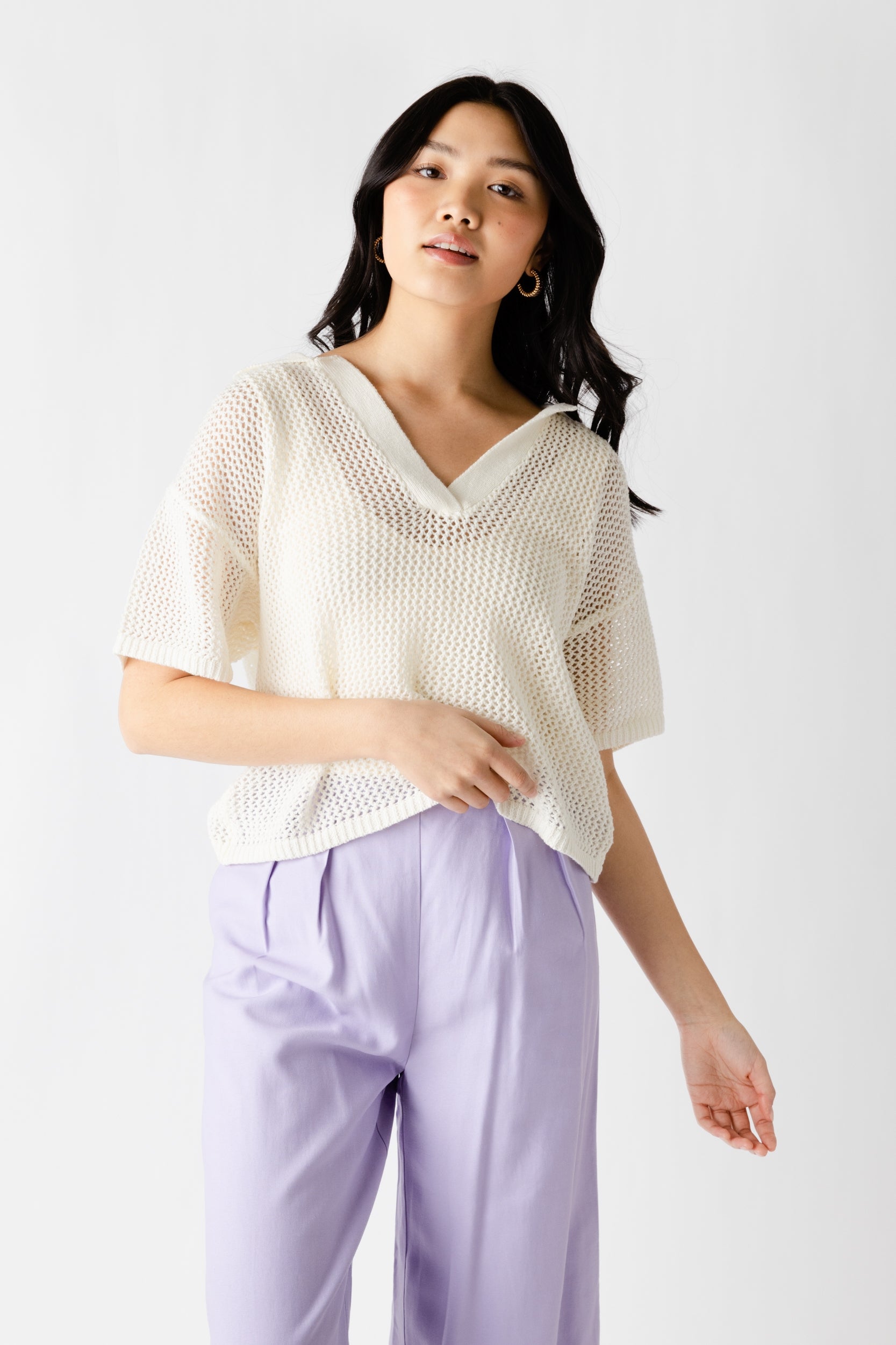 Grace Open Weave Knit Top - fab'rik