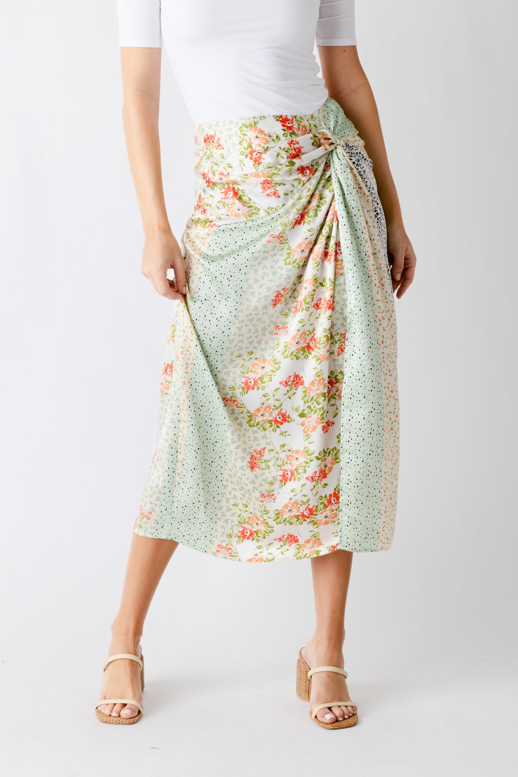 Jessi Floral Patchwork Sarong Skirt - fab'rik