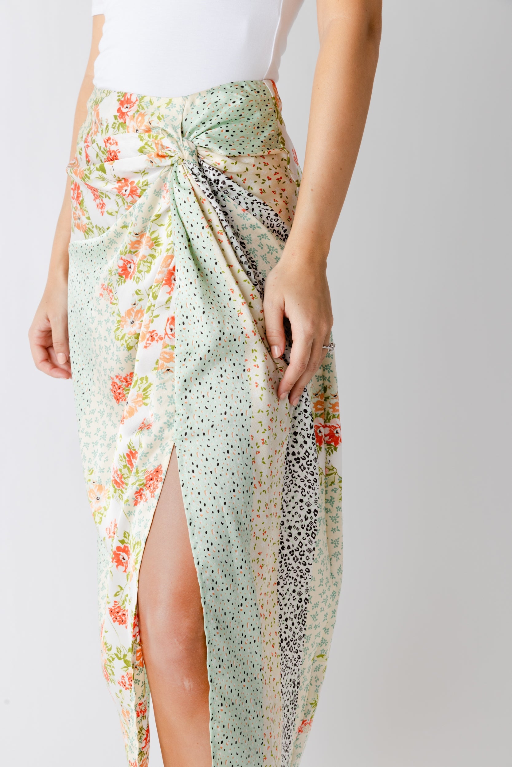 Jessi Floral Patchwork Sarong Skirt - fab'rik
