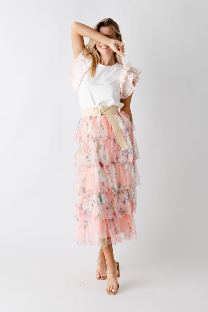Daphne Mesh Tulle Midi Skirt - fab'rik