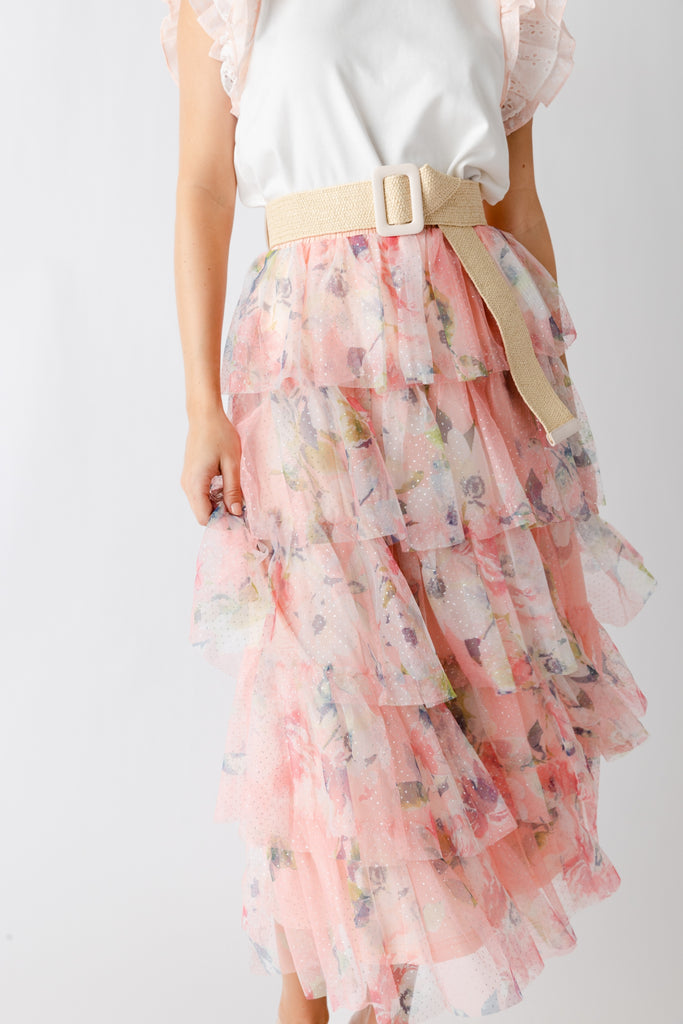 Daphne Mesh Tulle Midi Skirt - fab'rik