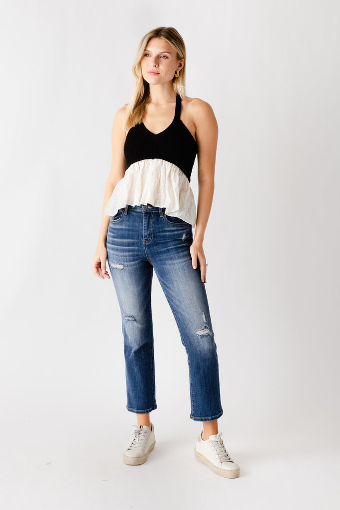 Stevie High Waisted Cropped Flare Jean - fab'rik