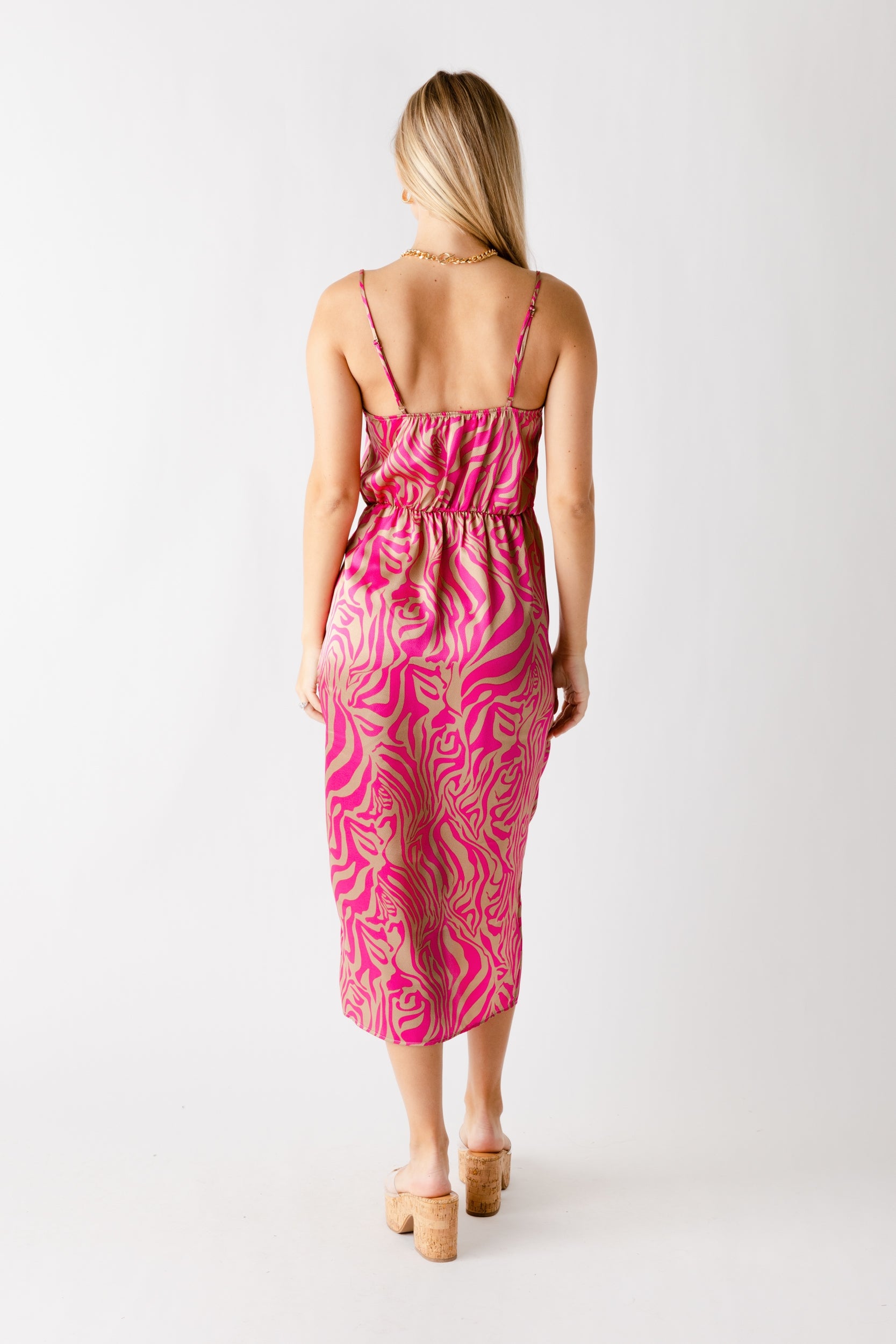 Pippa Zebra Print Wrap Midi Dress - fab'rik