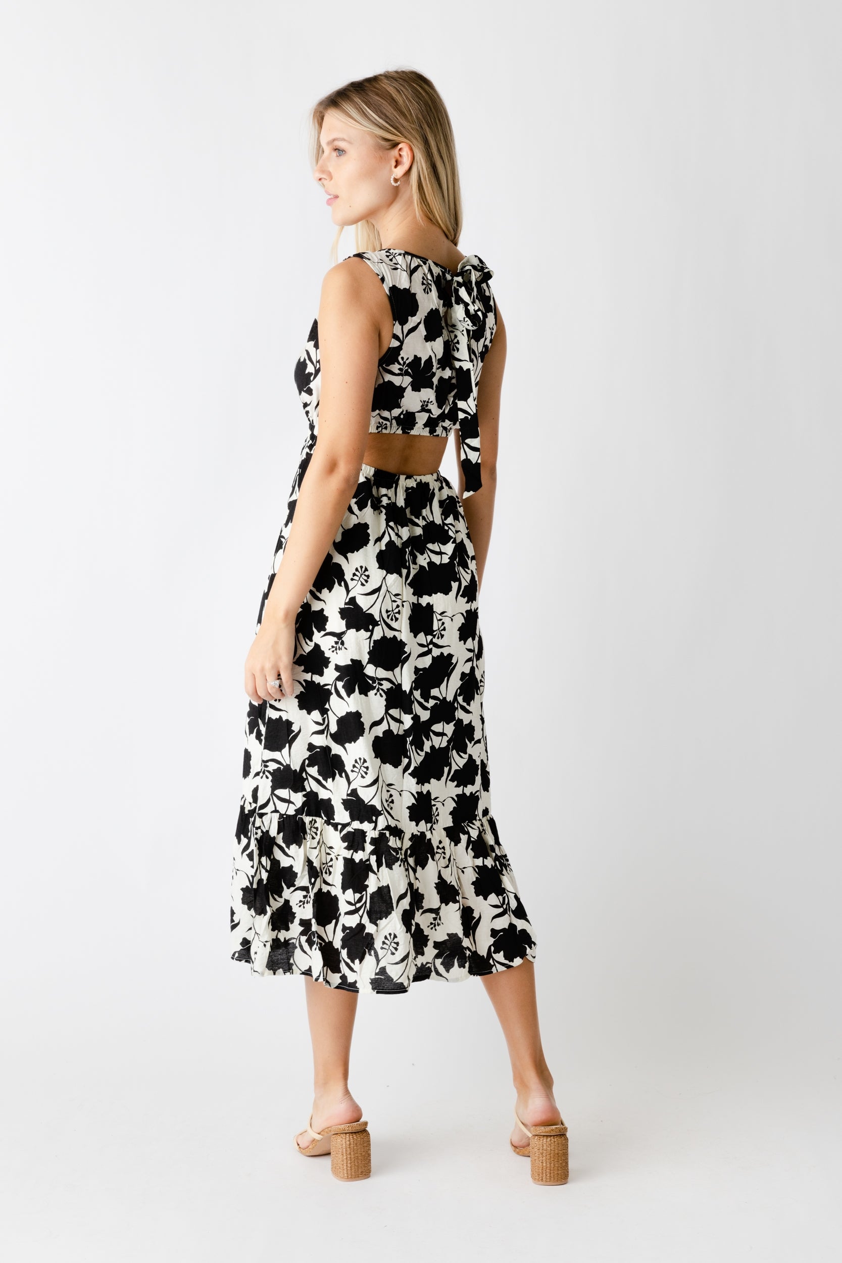 Tori Floral Open Back Dress - fab'rik