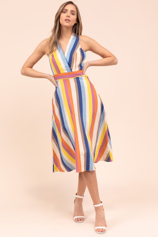 SALE - Yvette Stripe Midi Dress - fab'rik