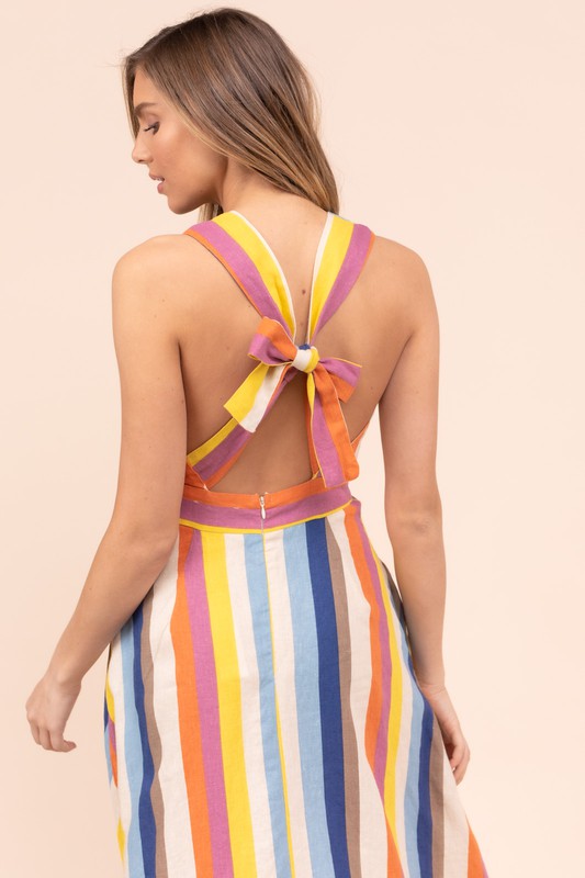 SALE - Yvette Stripe Midi Dress - fab'rik