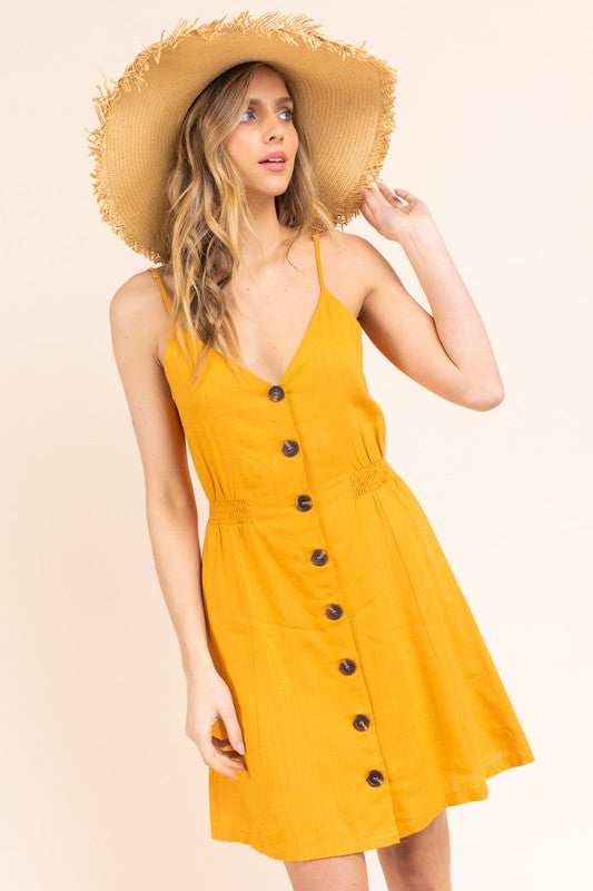SALE - Leona Button Front Mini Dress - fab'rik