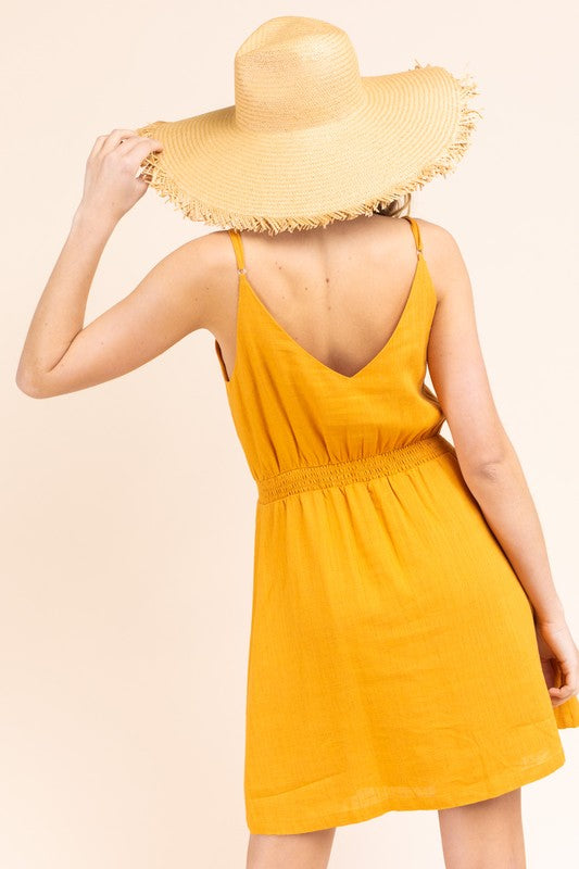 SALE - Leona Button Front Mini Dress - fab'rik