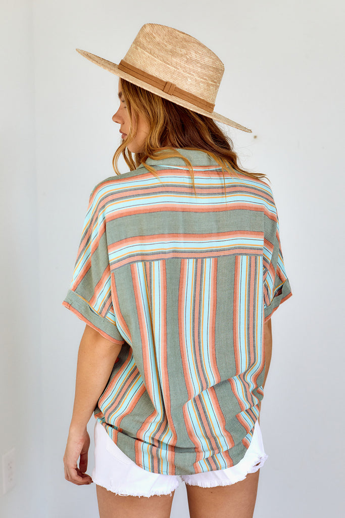 SALE - Blakely Striped Button Down Shirt - fab'rik