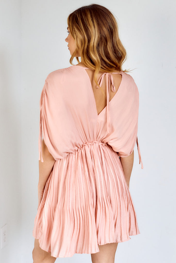 Codi Pleated Tie Back Dress - fab'rik