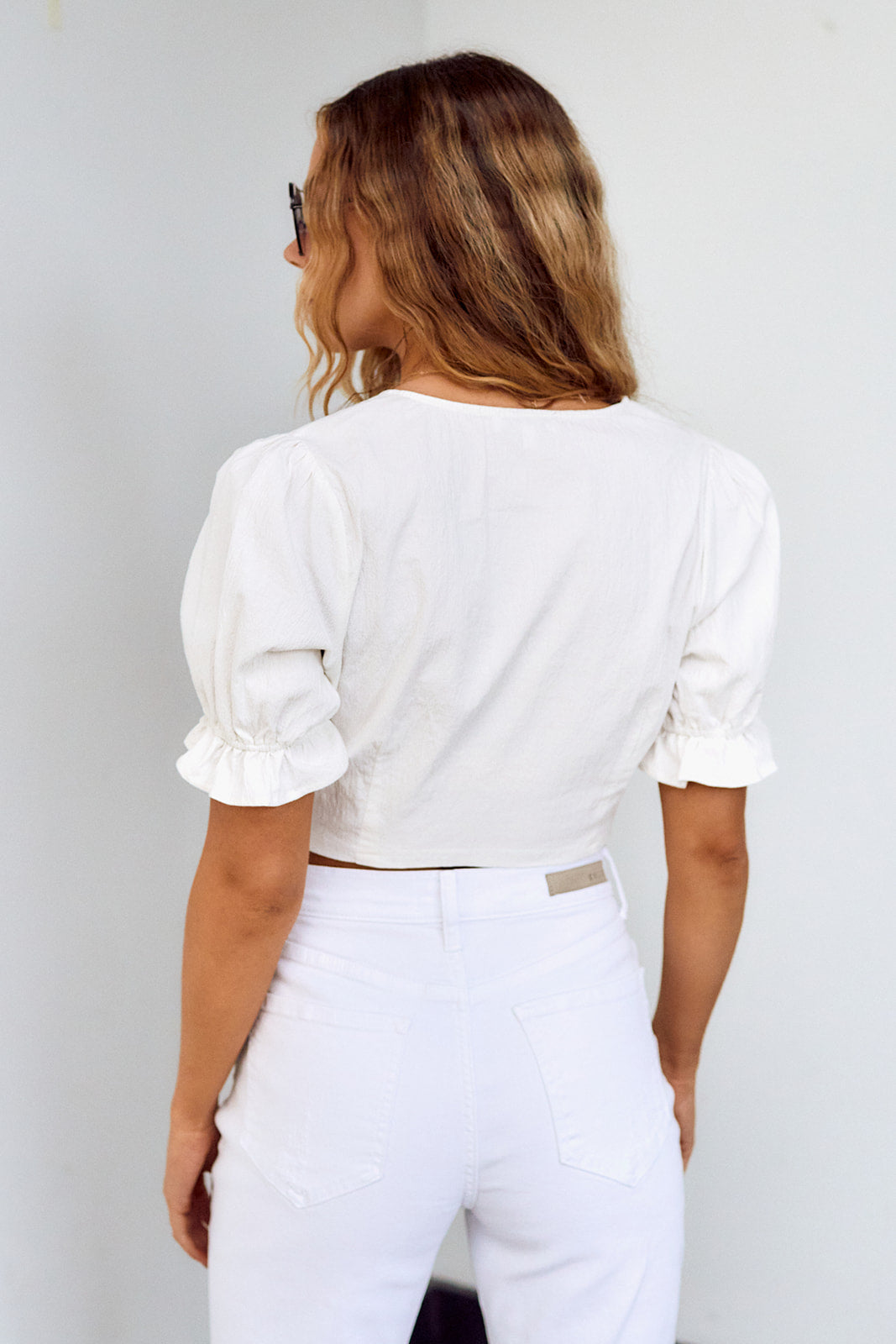 SALE - Darby Tie Front Crop Top - fab'rik
