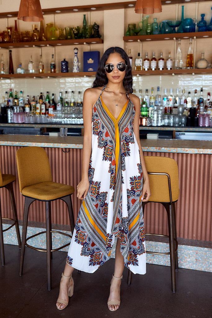 Esmie Printed Handkerchief Dress - fab'rik