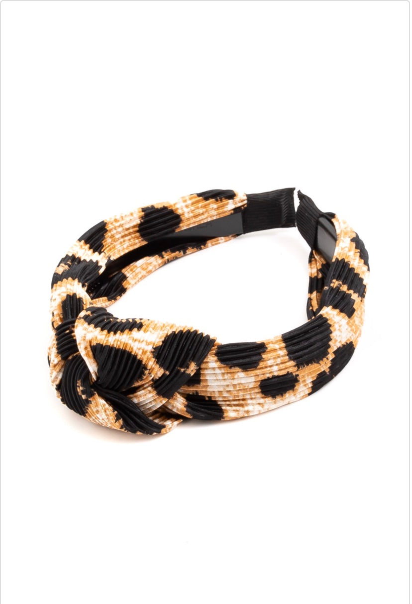Lane Leopard Knot Detail Headband - fab'rik