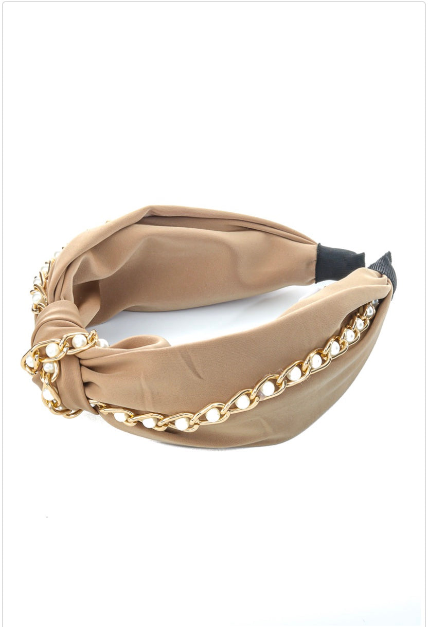 Sashi Pearl Chain Detail Headband - fab'rik