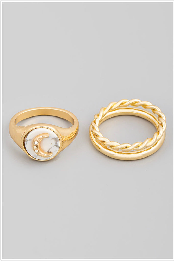 Violina Moon Ring Set - fab'rik