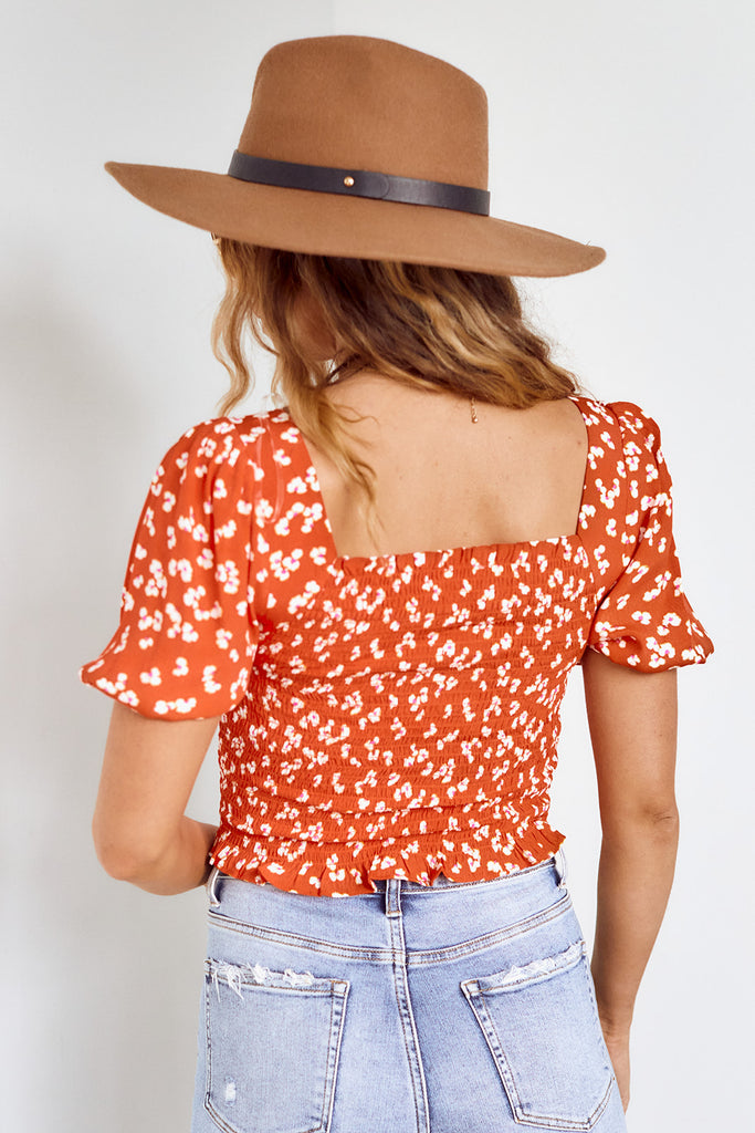Kara Smocked Floral Blouse - fab'rik