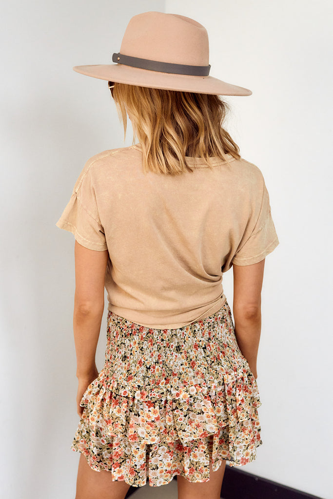 Lizzy Floral Smocked Mini Skirt - fab'rik