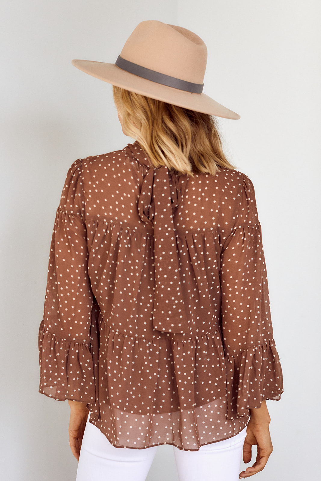 Luna Polka Dot Tiered Blouse - fab'rik