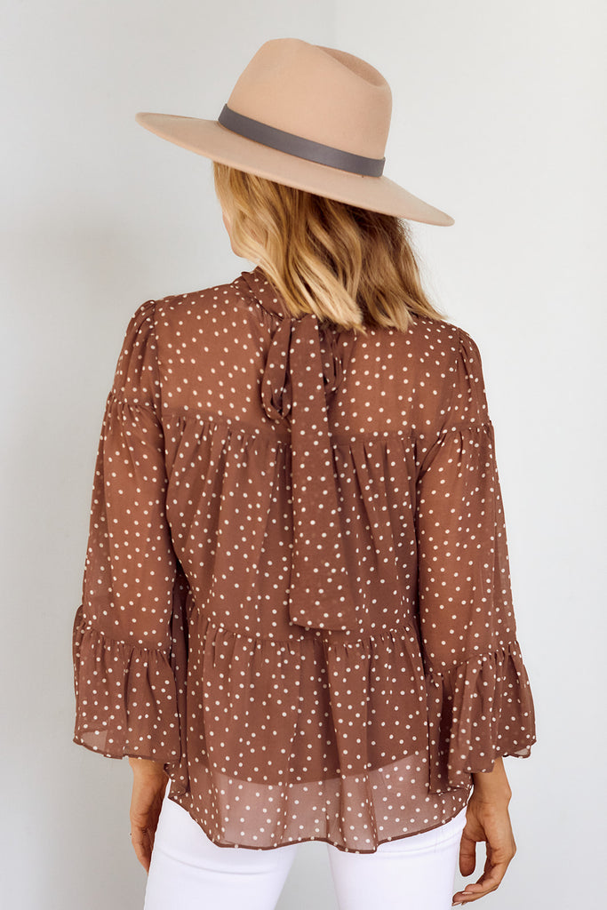 Luna Polka Dot Tiered Blouse - fab'rik