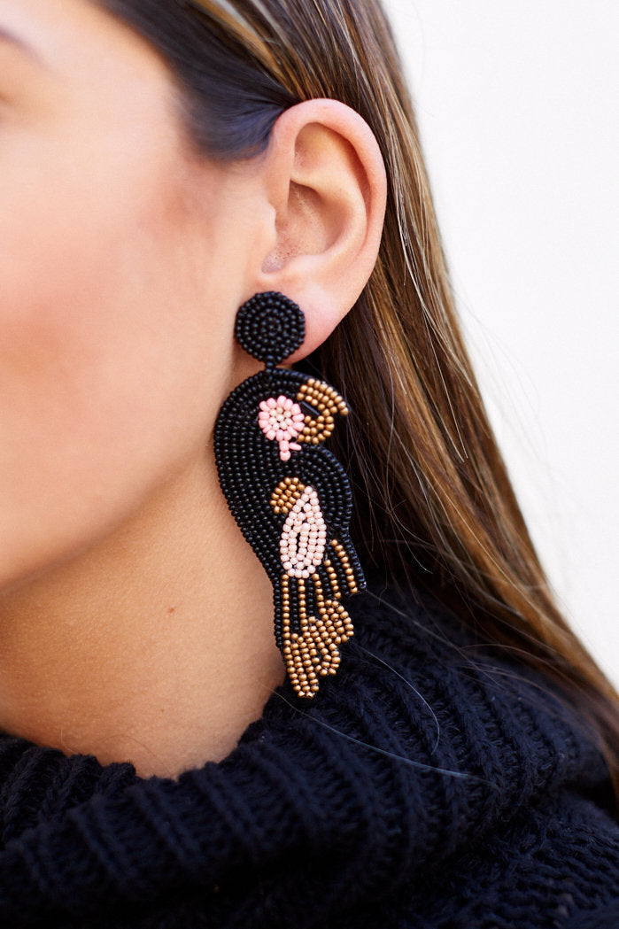 Lydia Beaded Parrot Earrings - fab'rik