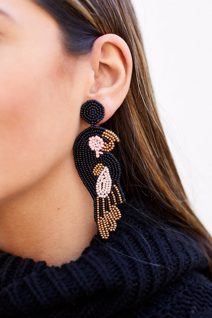 Lydia Beaded Parrot Earrings - fab'rik