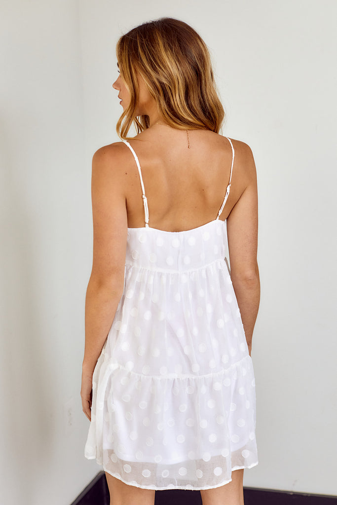 SALE - Marengo Tiered Polka Dot Mini Dress - fab'rik