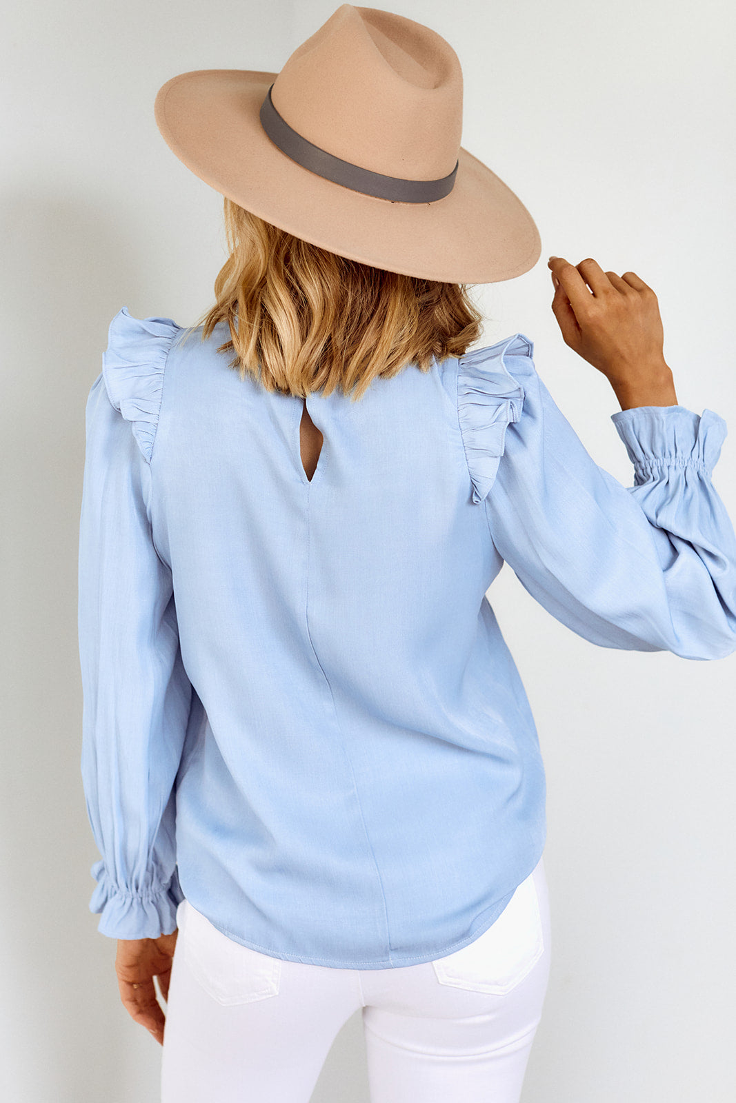 SALE - Monet Ruffled Long Sleeve Blouse - fab'rik