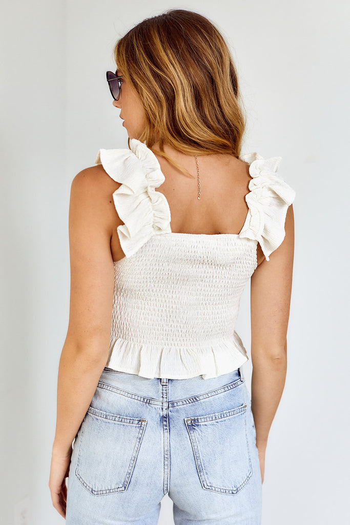 SALE - Pippa Cropped Smocked Blouse - fab'rik