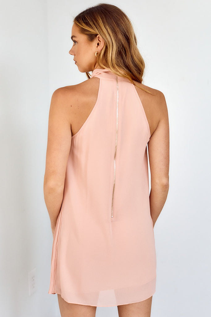 Quinn Pleated High Neck Dress - fab'rik