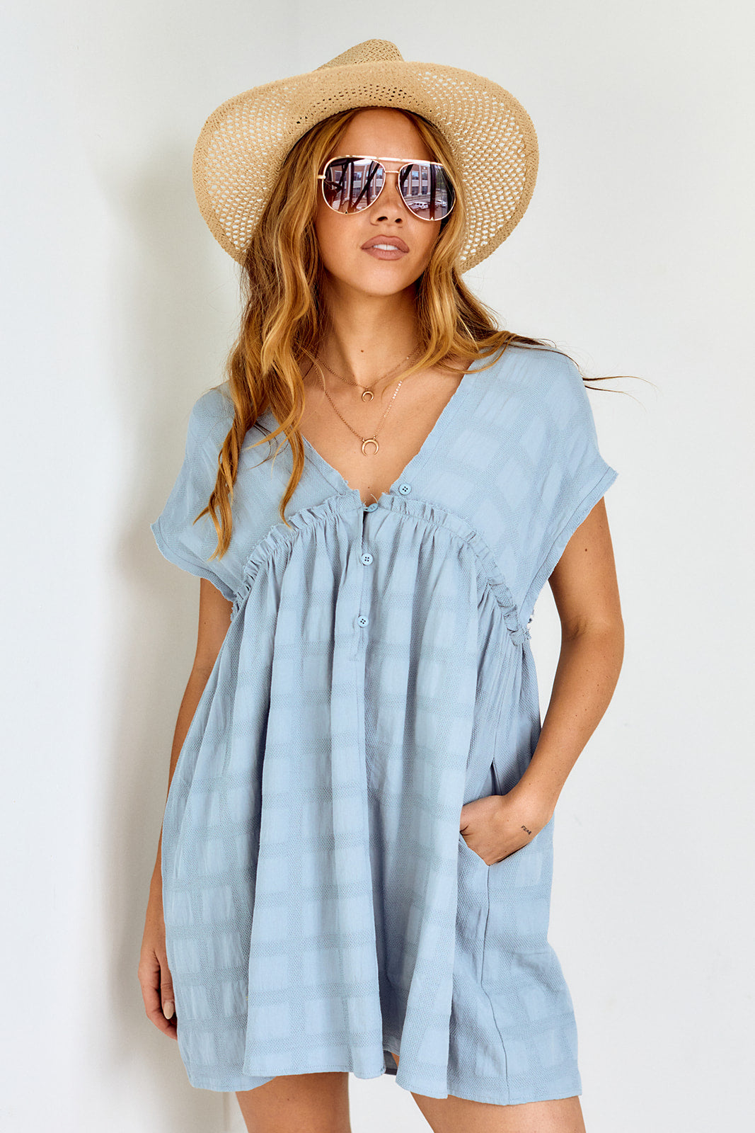Toni Button Front Babydoll Dress - fab'rik